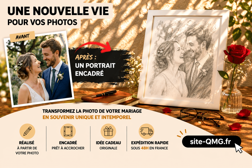 Dessin mariage d'après photo