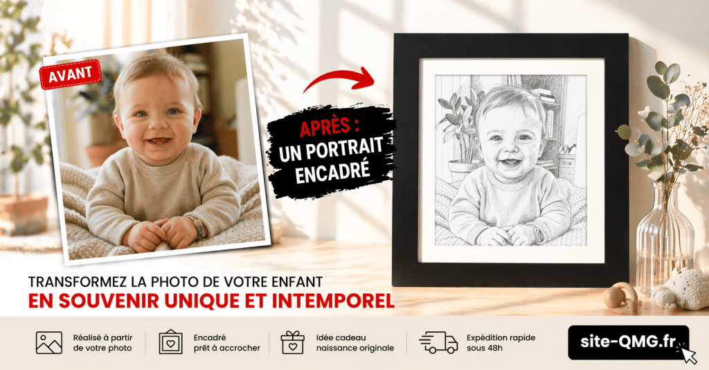 Photo de bébé nouveau né converti en dessin