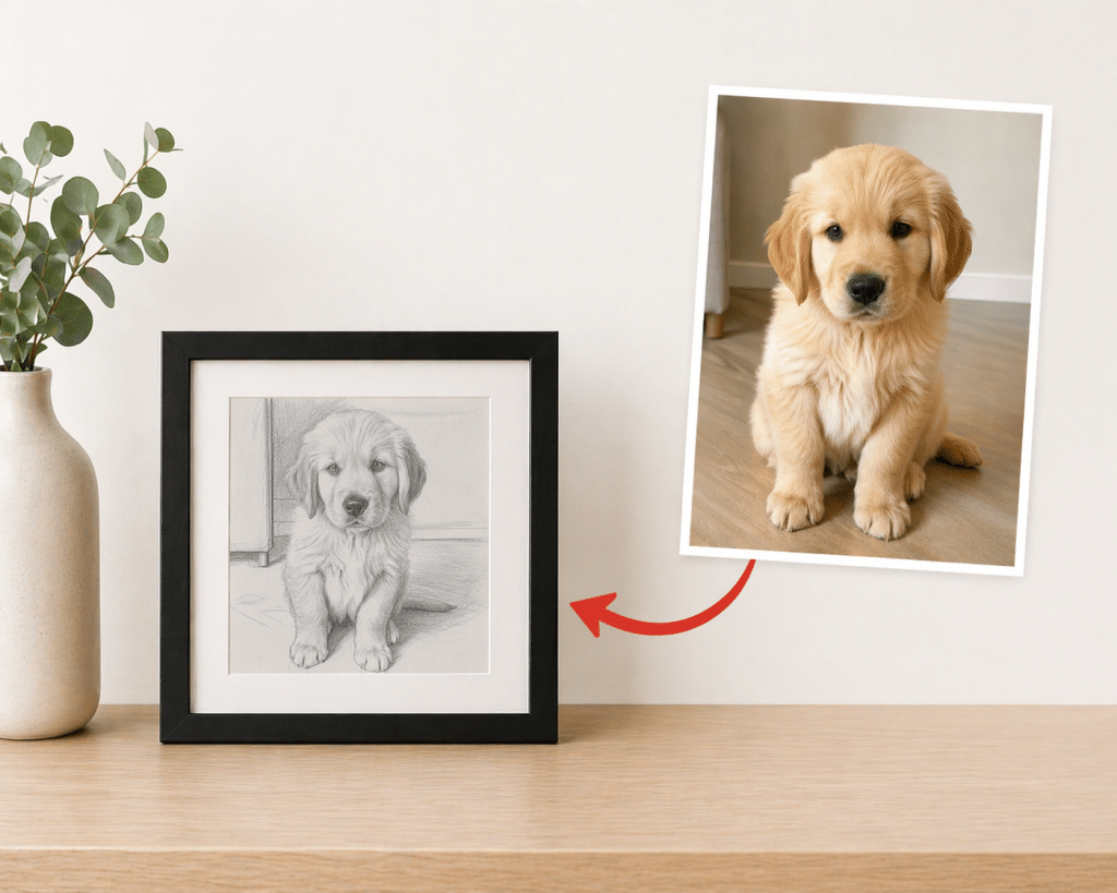Dessin de chien à partir d'une photo