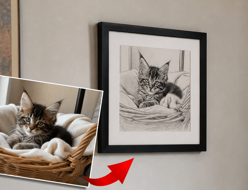 Photo convertie en dessin